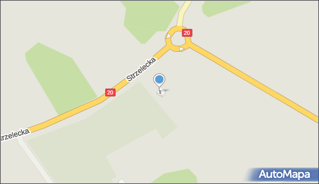 Węgorzyno, Strzelecka, 8, mapa Węgorzyno