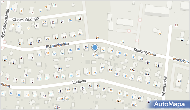 Wejherowo, Staromłyńska, 22A, mapa Wejherowo