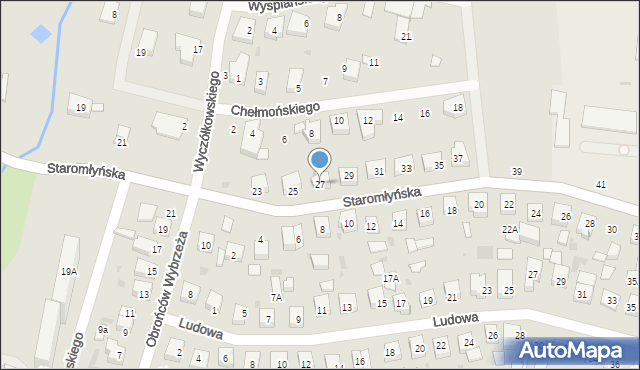 Wejherowo, Staromłyńska, 27, mapa Wejherowo