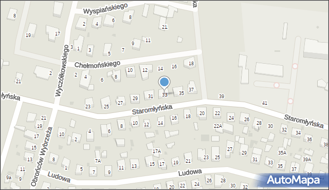 Wejherowo, Staromłyńska, 33, mapa Wejherowo