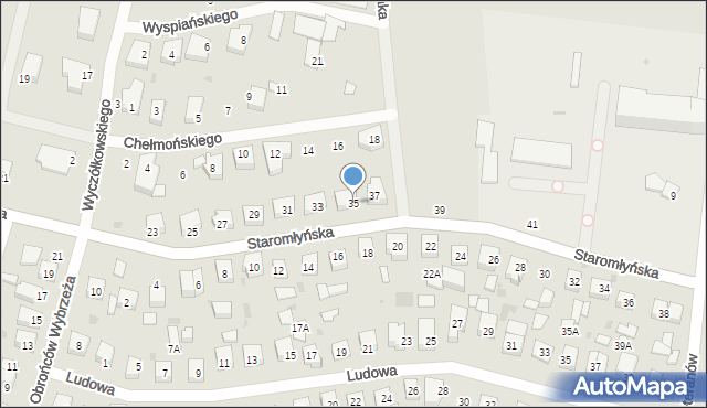 Wejherowo, Staromłyńska, 35, mapa Wejherowo