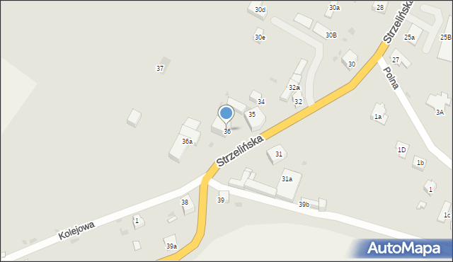 Wiązów, Strzelińska, 36, mapa Wiązów