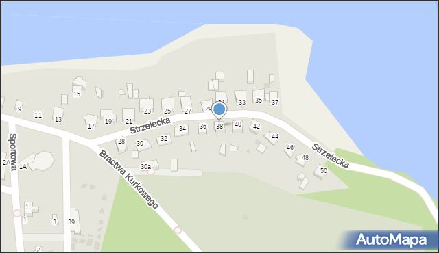 Więcbork, Strzelecka, 38, mapa Więcbork