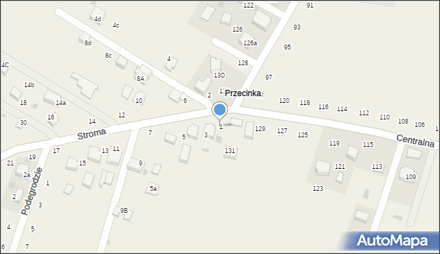 Wielka Wieś, Stroma, 1, mapa Wielka Wieś
