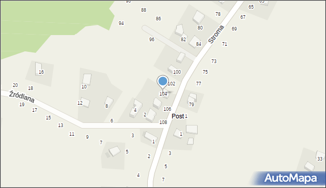 Wielka Wieś, Stroma, 104, mapa Wielka Wieś