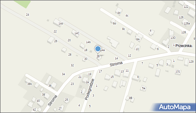 Wielka Wieś, Stroma, 16, mapa Wielka Wieś