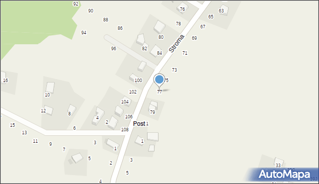 Wielka Wieś, Stroma, 77, mapa Wielka Wieś