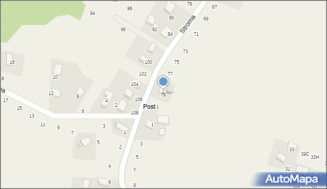 Wielka Wieś, Stroma, 79, mapa Wielka Wieś