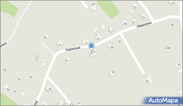 Wilamowice, Stawowa, 22, mapa Wilamowice