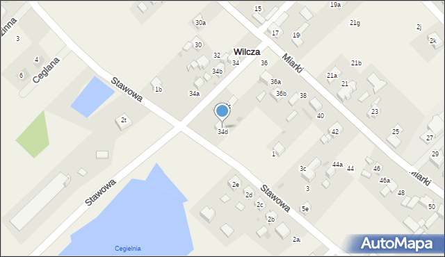 Wilcza, Stawowa, 1a, mapa Wilcza