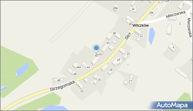 Wilczków, Strzegomska, 42, mapa Wilczków