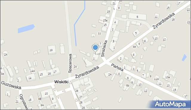 Wiskitki, Strażacka, 3, mapa Wiskitki