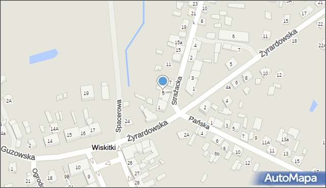 Wiskitki, Strażacka, 5, mapa Wiskitki