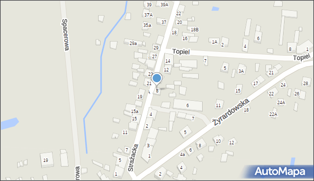 Wiskitki, Strażacka, 8, mapa Wiskitki