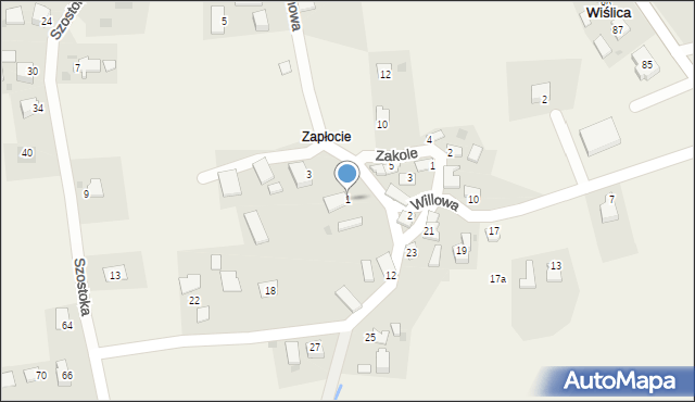 Wiślica, Stadionowa, 1, mapa Wiślica