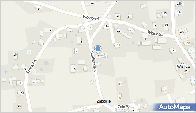 Wiślica, Stadionowa, 12, mapa Wiślica