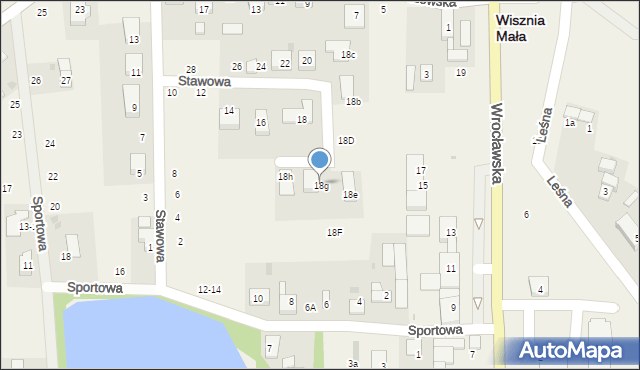 Wisznia Mała, Stawowa, 18g, mapa Wisznia Mała