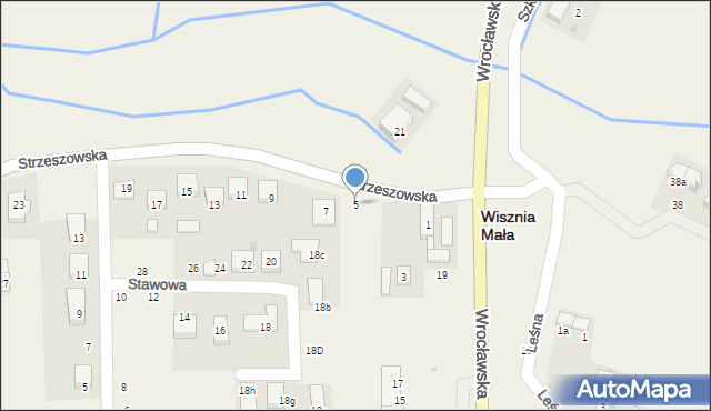 Wisznia Mała, Strzeszowska, 5, mapa Wisznia Mała