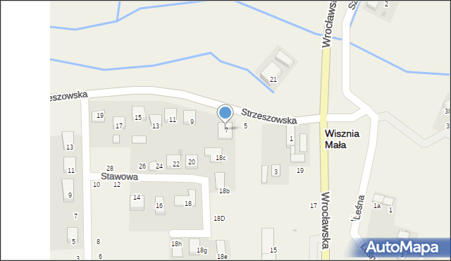 Wisznia Mała, Strzeszowska, 7, mapa Wisznia Mała