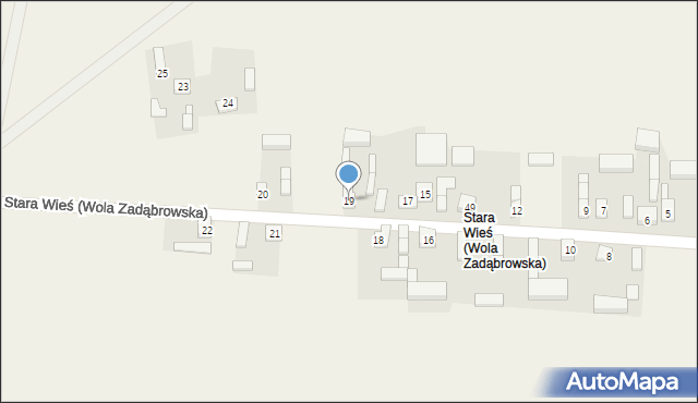 Wola Zadąbrowska, Stara Wieś (Wola Zadąbrowska), 19, mapa Wola Zadąbrowska