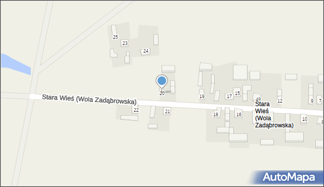 Wola Zadąbrowska, Stara Wieś (Wola Zadąbrowska), 20, mapa Wola Zadąbrowska