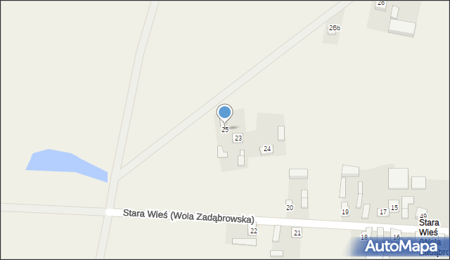 Wola Zadąbrowska, Stara Wieś (Wola Zadąbrowska), 25, mapa Wola Zadąbrowska