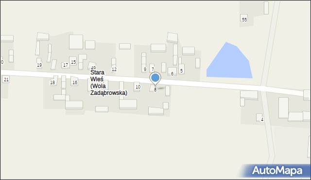 Wola Zadąbrowska, Stara Wieś (Wola Zadąbrowska), 8, mapa Wola Zadąbrowska