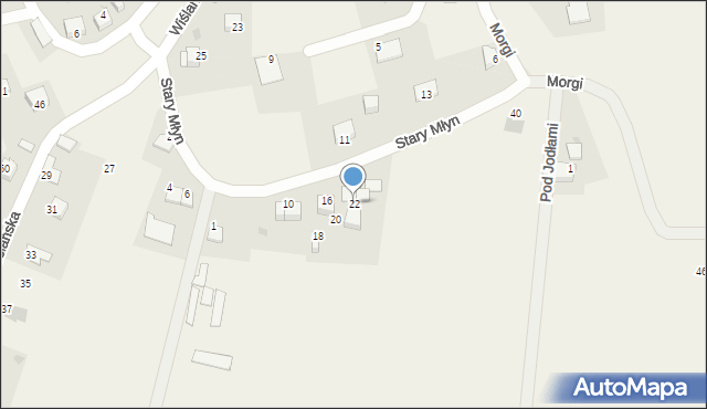 Wołowice, Stary Młyn, 22, mapa Wołowice