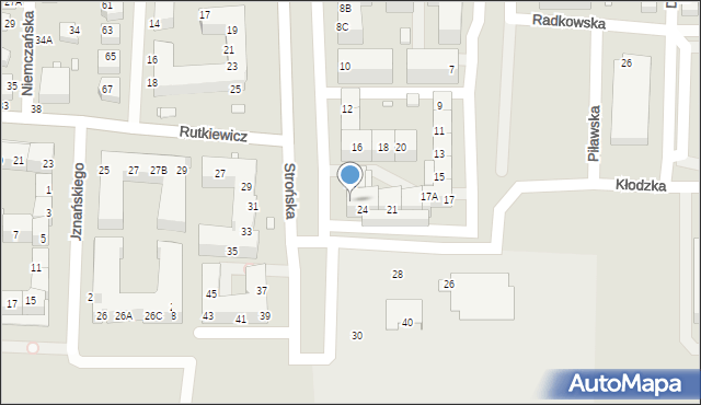 Wrocław, Strońska, 24A, mapa Wrocławia