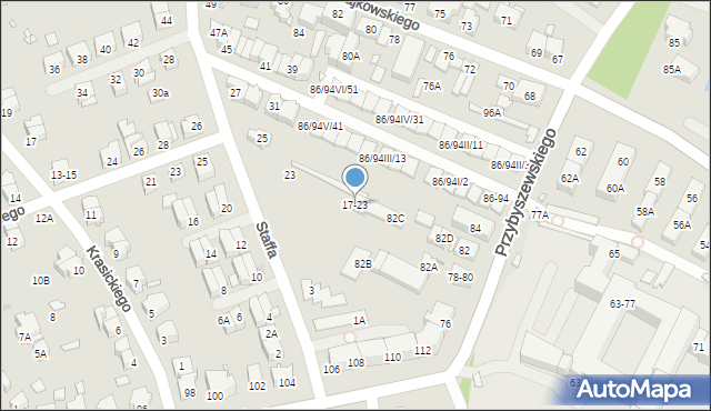 Wrocław, Staffa Leopolda, 17-23, mapa Wrocławia