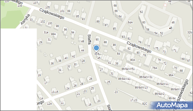 Wrocław, Staffa Leopolda, 47, mapa Wrocławia