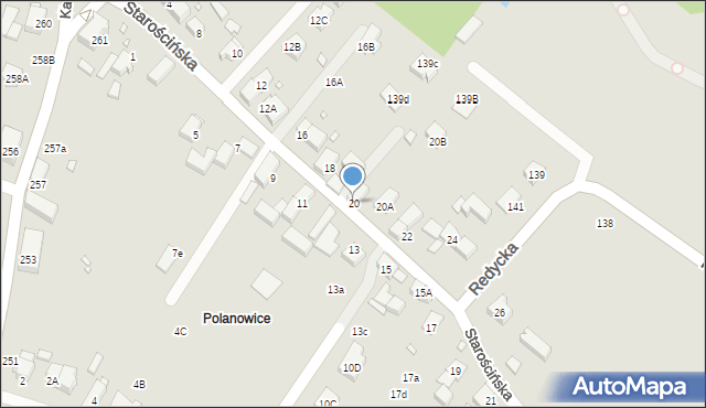 Wrocław, Starościńska, 20, mapa Wrocławia