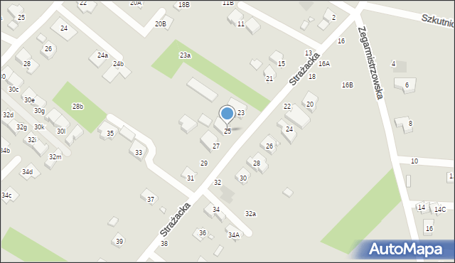 Wrocław, Strażacka, 25, mapa Wrocławia