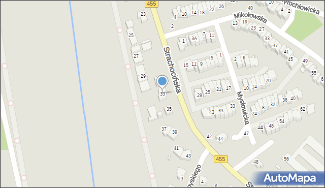 Wrocław, Strachocińska, 33, mapa Wrocławia