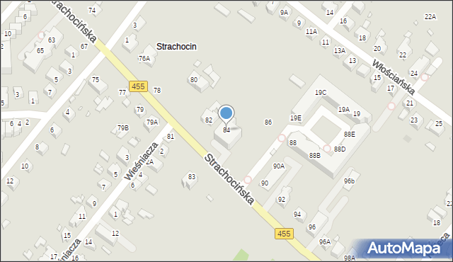 Wrocław, Strachocińska, 84, mapa Wrocławia