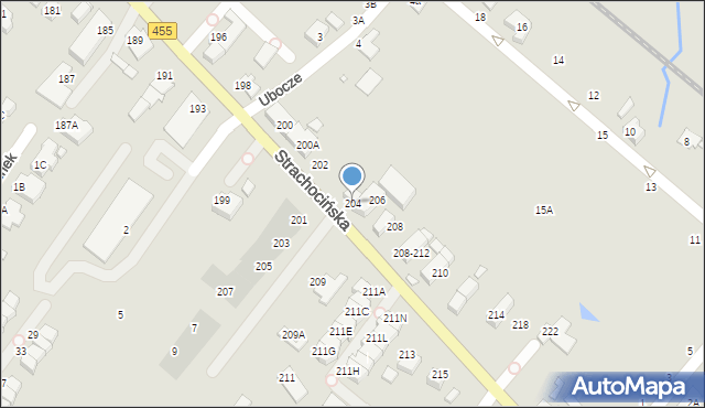 Wrocław, Strachocińska, 204, mapa Wrocławia