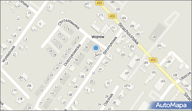 Wrocław, Strumykowa, 2H, mapa Wrocławia