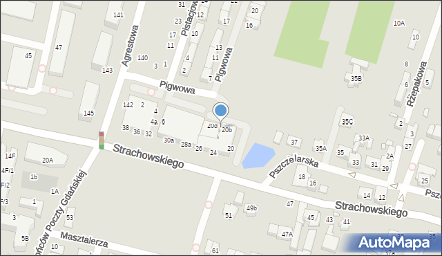 Wrocław, Strachowskiego Bartłomieja, 20c, mapa Wrocławia