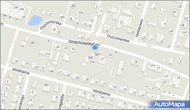 Wrocław, Strachowskiego Bartłomieja, 39A, mapa Wrocławia