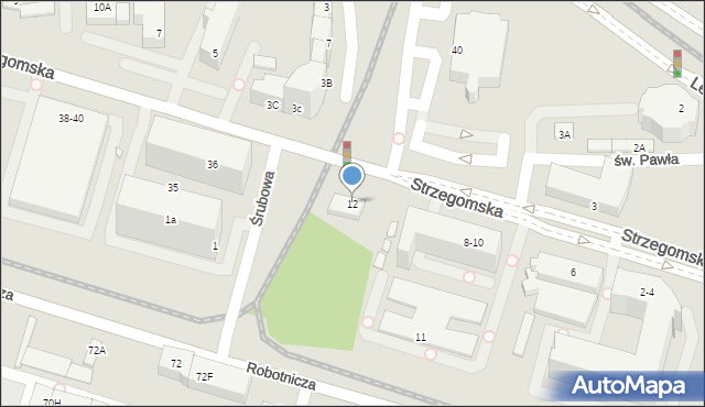 Wrocław, Strzegomska, 12, mapa Wrocławia