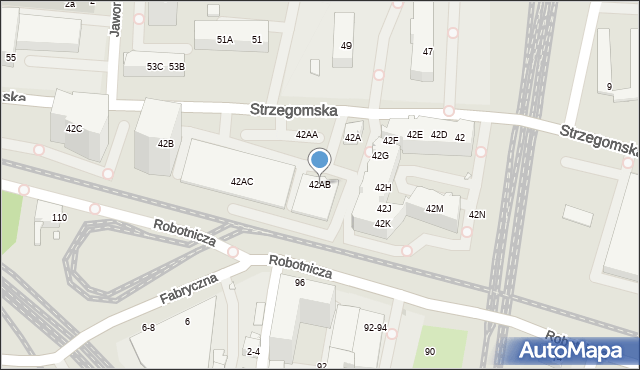 Wrocław, Strzegomska, 42AB, mapa Wrocławia