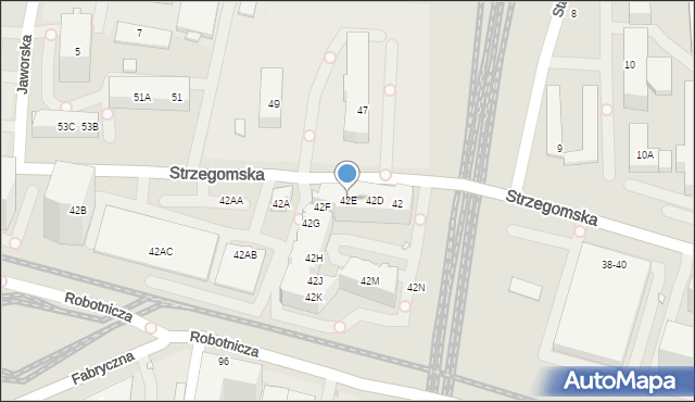 Wrocław, Strzegomska, 42E, mapa Wrocławia