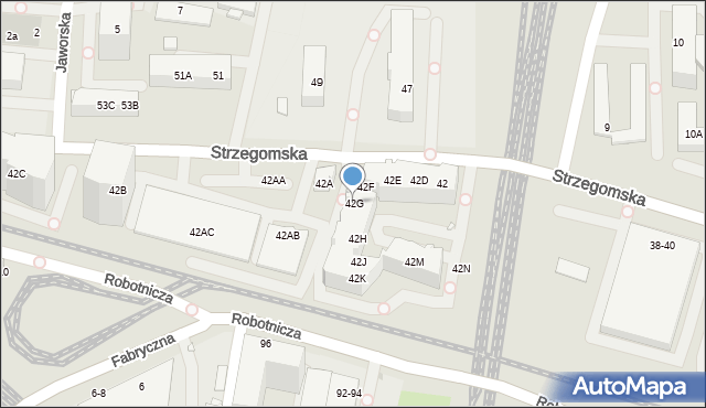 Wrocław, Strzegomska, 42G, mapa Wrocławia