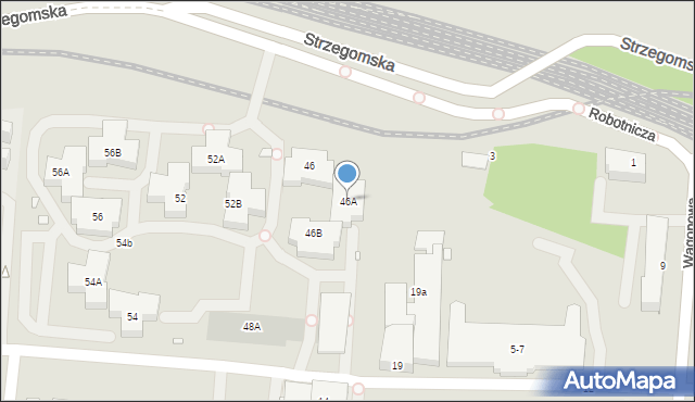 Wrocław, Strzegomska, 46A, mapa Wrocławia