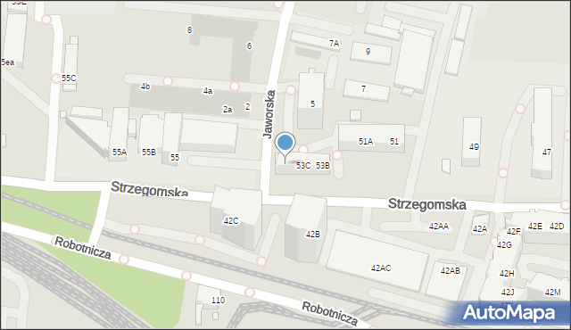 Wrocław, Strzegomska, 53D, mapa Wrocławia