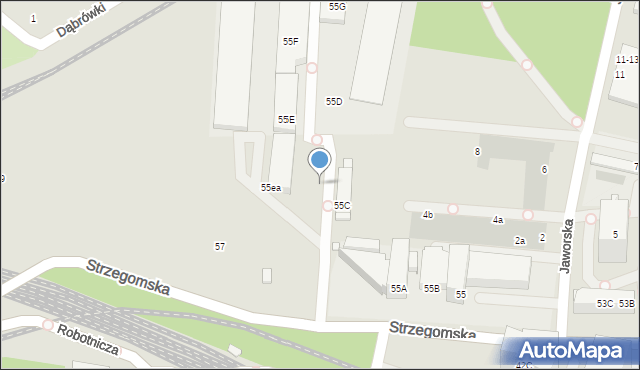 Wrocław, Strzegomska, 57, mapa Wrocławia