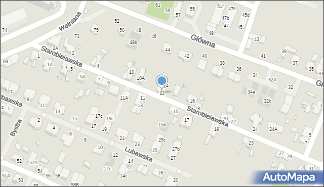 Wrocław, Starobielawska, 12, mapa Wrocławia
