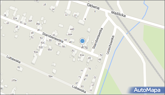 Wrocław, Starobielawska, 48, mapa Wrocławia
