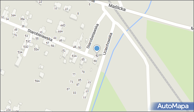 Wrocław, Starobielawska, 52, mapa Wrocławia