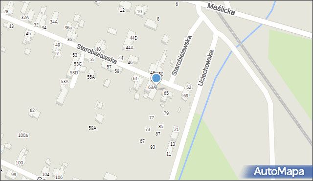 Wrocław, Starobielawska, 65A, mapa Wrocławia